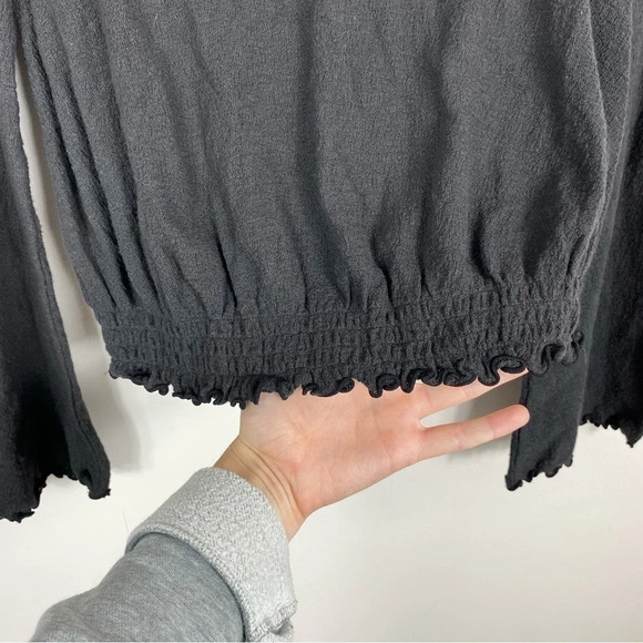 Madewell Texture&Thread Black Trumpet Sleeve Top - Picture 5 of 7